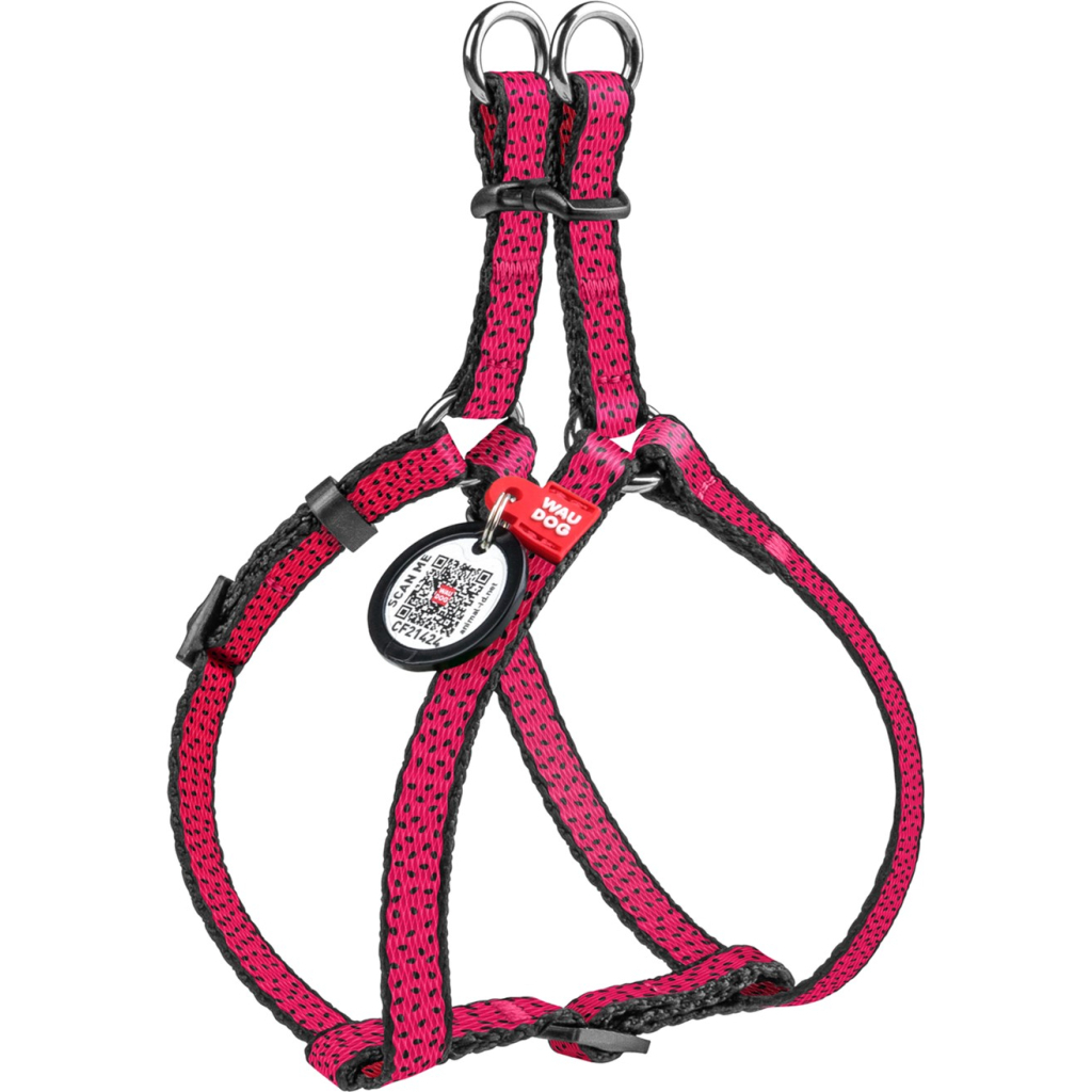 Шлея для собак WAUDOG Nylon з QR паспортом анатомічна "Кавун" S (5038)