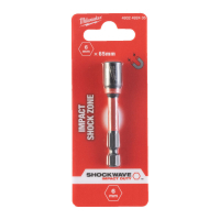 Головка магнітна Milwaukee 1/4", шестигранна, 6 мм Shockwave, ударостійка (4932492435)