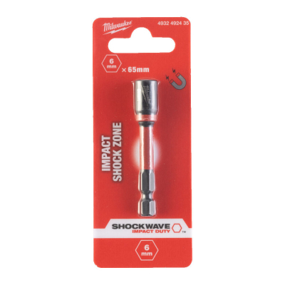 Головка магнітна Milwaukee 1/4", шестигранна, 6 мм Shockwave, ударостійка (4932492435)