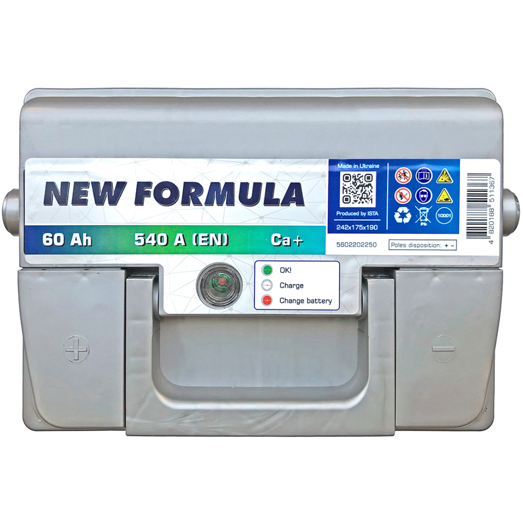 Акумулятор автомобільний NEW FORMULA 60Ah (+/-) 540EN (5602202250)
