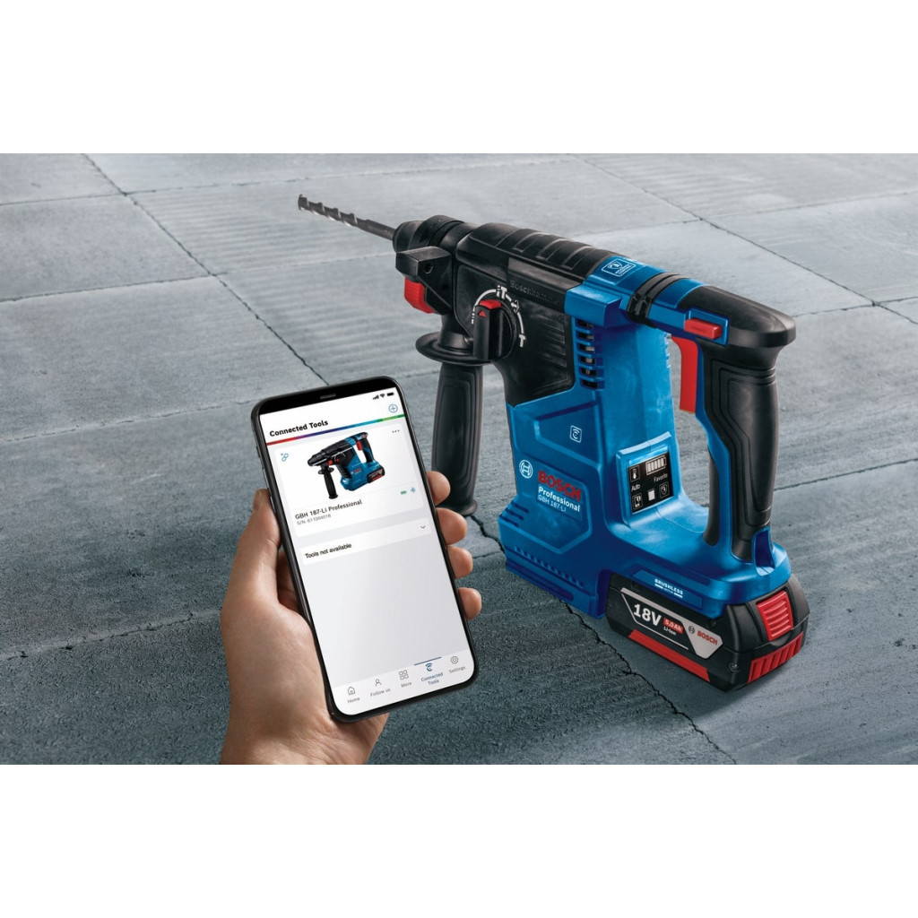 Перфоратор Bosch GBH 187-LI Professional 18 В, SDS-Plus, 2.4 Дж, 980 об/хв (без АКБ та ЗП) (0.611.923.020)