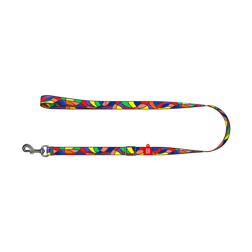 Повідець для собак WAUDOG Nylon "Вітраж" регульований M Ш 20 мм Д 152-183 см (5328)