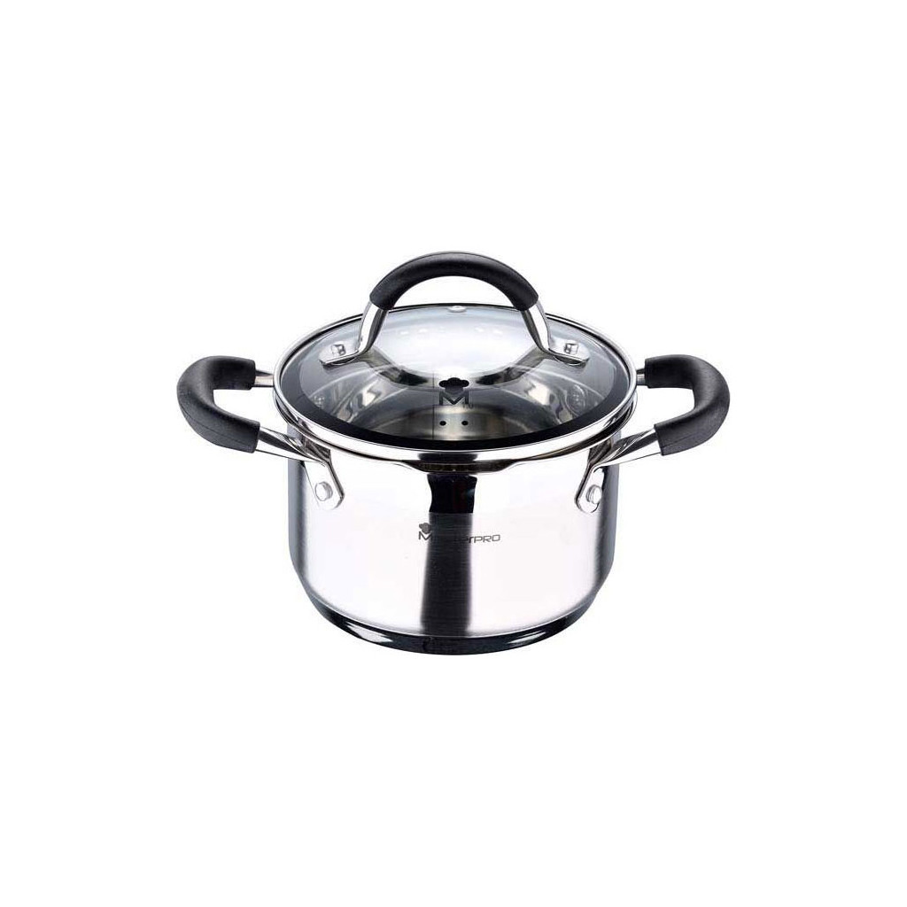 Каструля MasterPro Foodies collection висока з кришкою 1,8 л (BGMP-1504-BK) Каструля MasterPro Foodies collection висока з кришкою 1,8 л (BGMP-1504-BK)