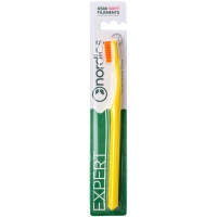 Toothbrush Nordics 6580 Expert Curve Soft Yellow with orange bristles (3800501908242)