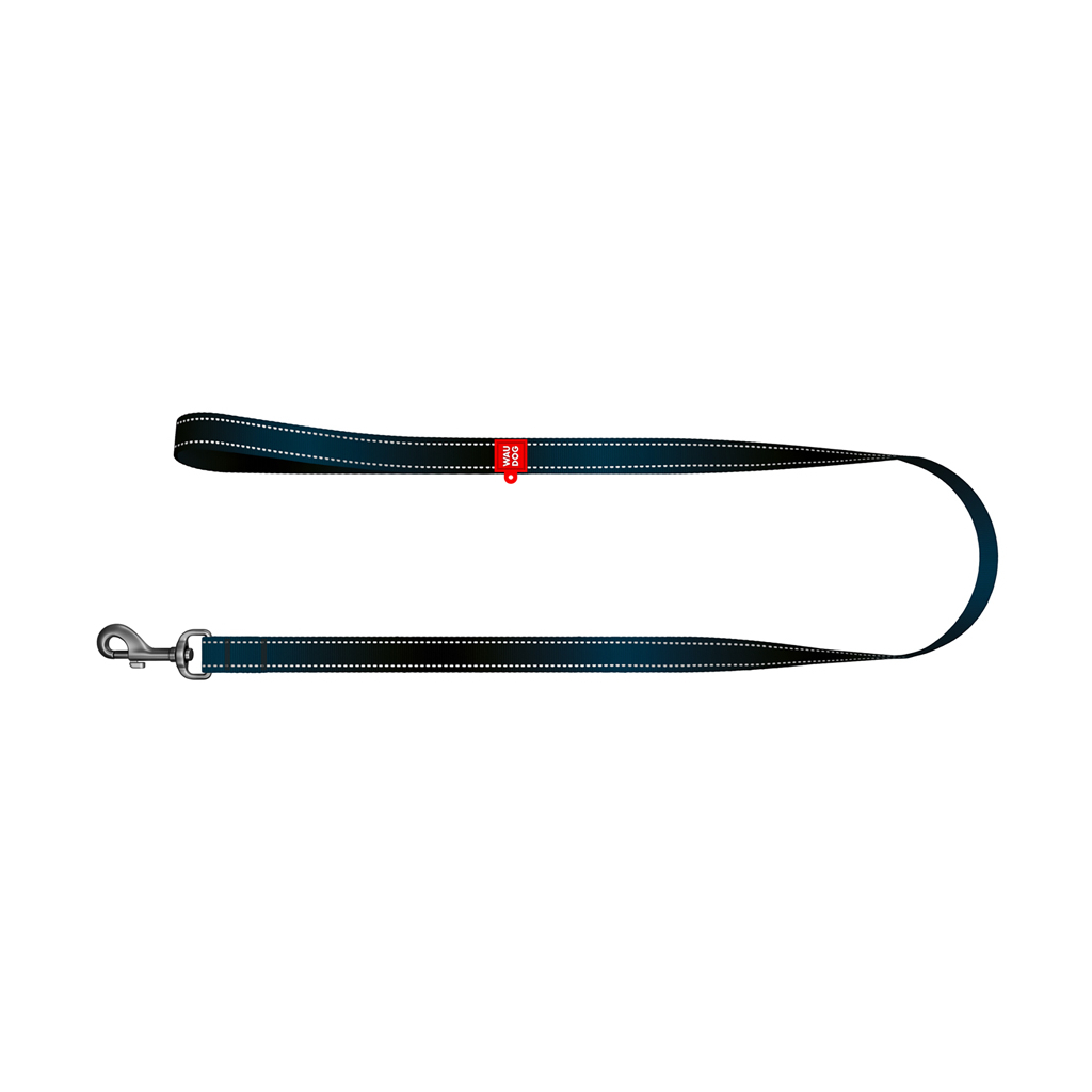 Повідець для собак WAUDOG Nylon Mono світловідбивний M 20 мм, 200 см, чорний (46371)