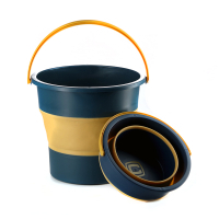 Відро складне СИЛА силіконове 4,6 л orange-black (961001)