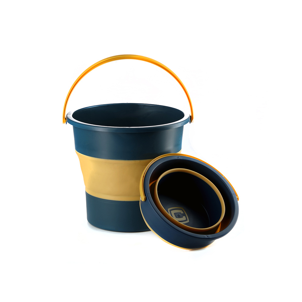 Відро складне СИЛА силіконове 4,6 л orange-black (961001)