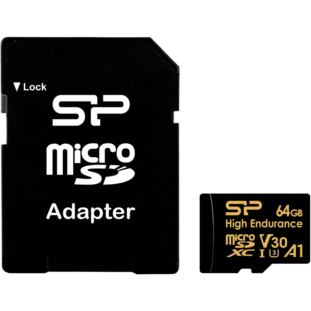 Карта пам'яті Silicon Power 64GB microSDXC class 10 UHS-I U3 V30 A1 High Endurance (SP064GBSTXDV3V1HSP)