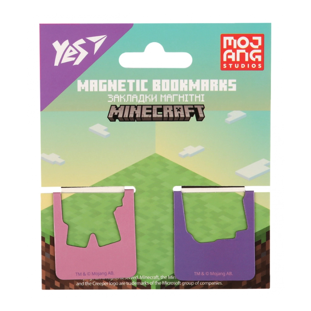 Закладки для книг Yes магнітні Minecraft.Spring, висікання, 2 шт (708446)