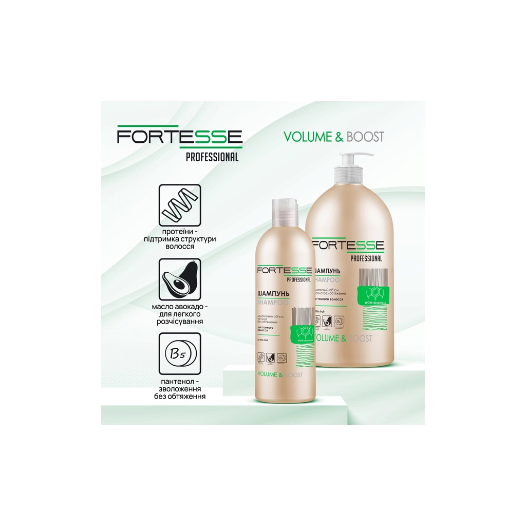 Шампунь Fortesse Professional Volume & Boost Для об'єму волосся 1000 мл (4820000306157)