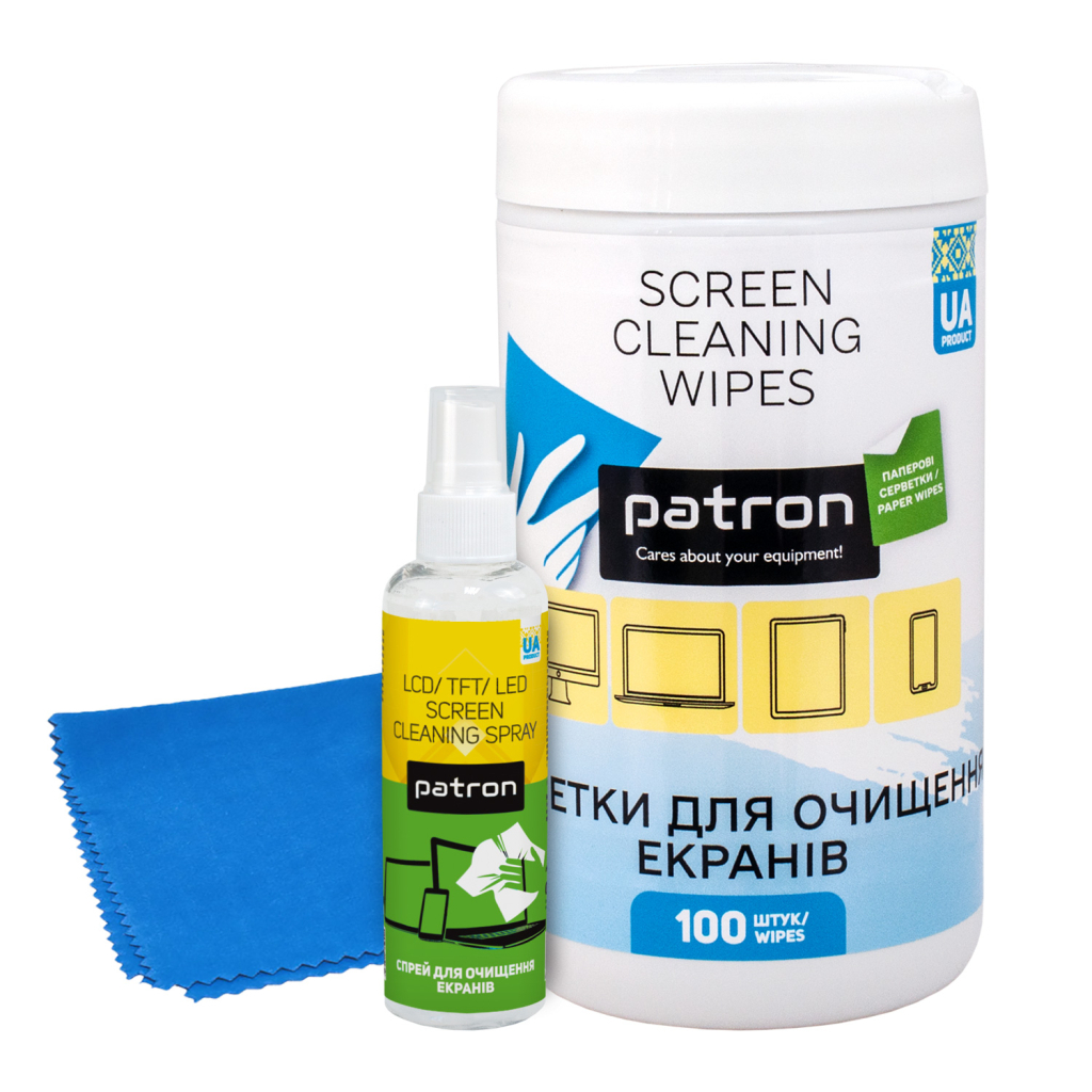 Універсальний чистячий набір Patron Screen spray 100ml F3-008 +wipesF3-059+microfi (CS-PN-BUNDL-15) Універсальний чистячий набір Patron Screen spray 100ml F3-008 +wipesF3-059+microfi (CS-PN-BUNDL-15)