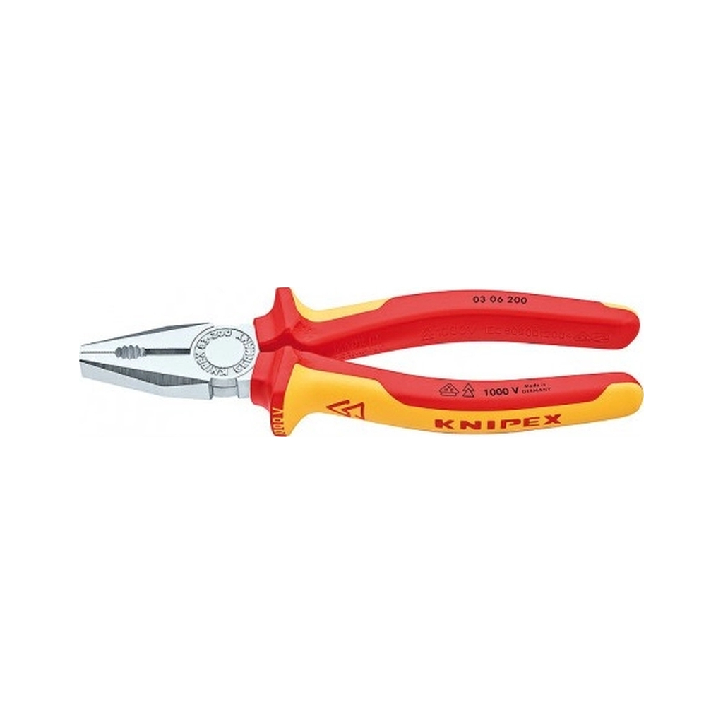 Плоскогубці KNIPEX комбіновані VDE 03 06 200 (03 06 200)