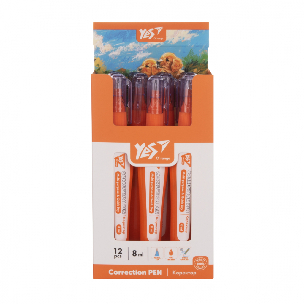 Коректор Yes ручка Orange Line, 8 мл (340113) Коректор Yes ручка Orange Line, 8 мл (340113)