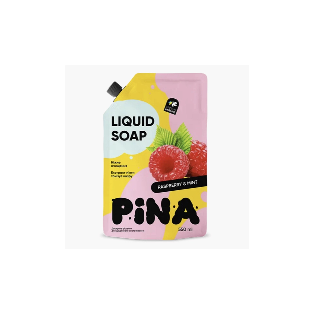 Рідке мило Pina Raspberry and mint Дой-пак 550 мл (4820287020456)