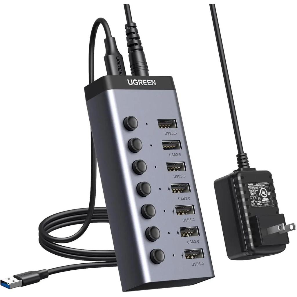 Концентратор Ugreen USB 3.0 to 7xUSB 3.0 with power supply CM481 gray (90307) Концентратор Ugreen USB 3.0 to 7xUSB 3.0 with power supply CM481 gray (90307)