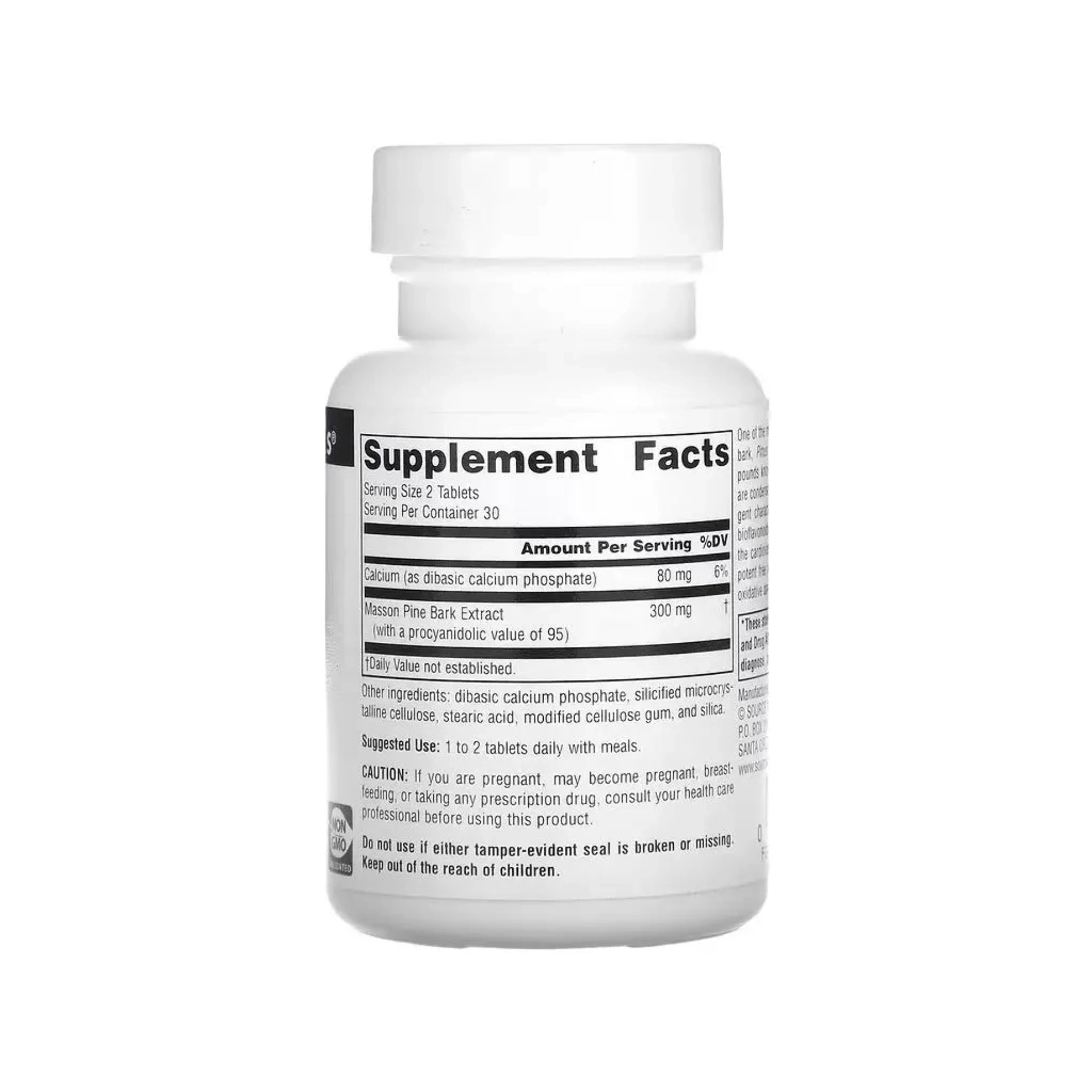 Вітамінно-мінеральний комплекс Source Naturals Екстракт соснової кори, 150 мг, Pine Bark Extract, 60 таблеток (SNS-02083)
