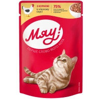 Wet cat food Meow! With chicken in a delicate sauce 85 g (4820269142633)