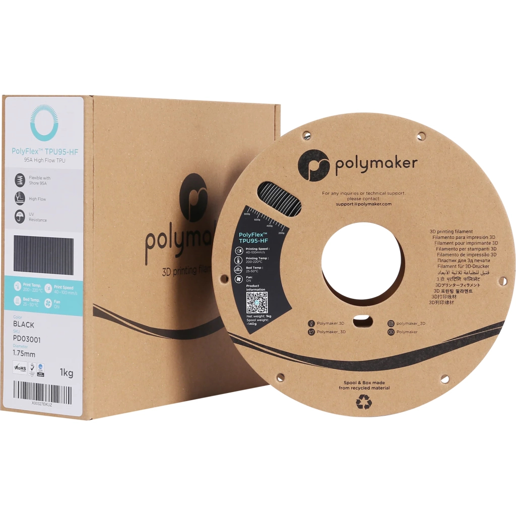 Пластик для 3D-принтера Polymaker TPU-95A HIGH SPEED 1,75mm 1kg BLACK (PD03001) Пластик для 3D-принтера Polymaker TPU-95A HIGH SPEED 1,75mm 1kg BLACK (PD03001)