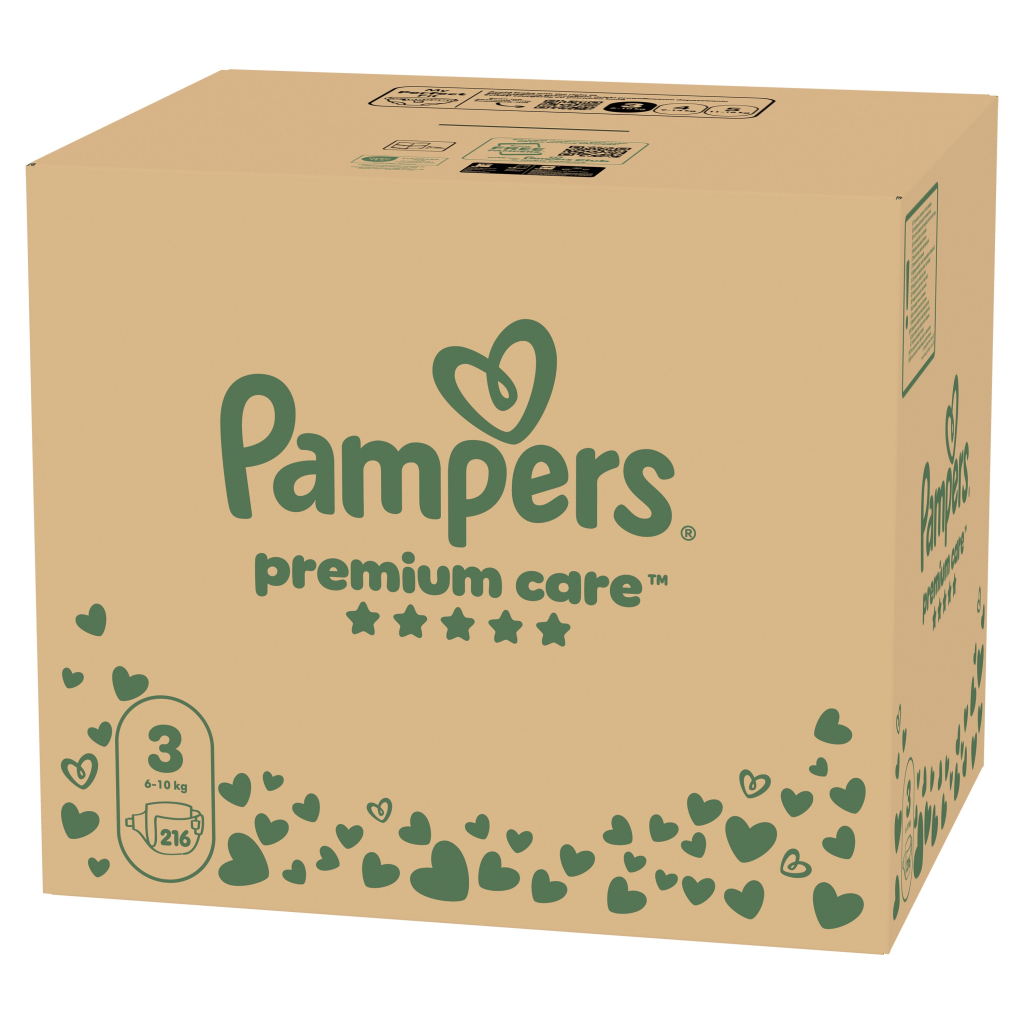 Підгузки Pampers Premium Care Розмір 3 (6-10 кг) 216 шт (8006530223539) Підгузки Pampers Premium Care Розмір 3 (6-10 кг) 216 шт (8006530223539)