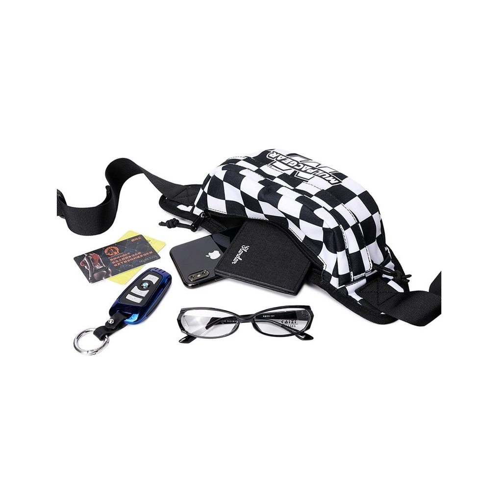 Сумка-бананка Optima чорно-біла (KB-20324-E-black) Сумка-бананка Optima чорно-біла (KB-20324-E-black)