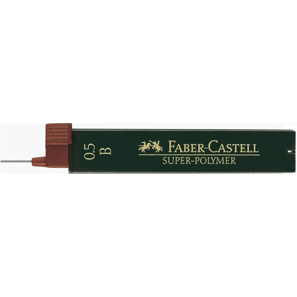 Грифель для механічного олівця Faber-Castell Super-Polymer В (діаметр 0,5 мм), 12 штук у пеналі (16803)