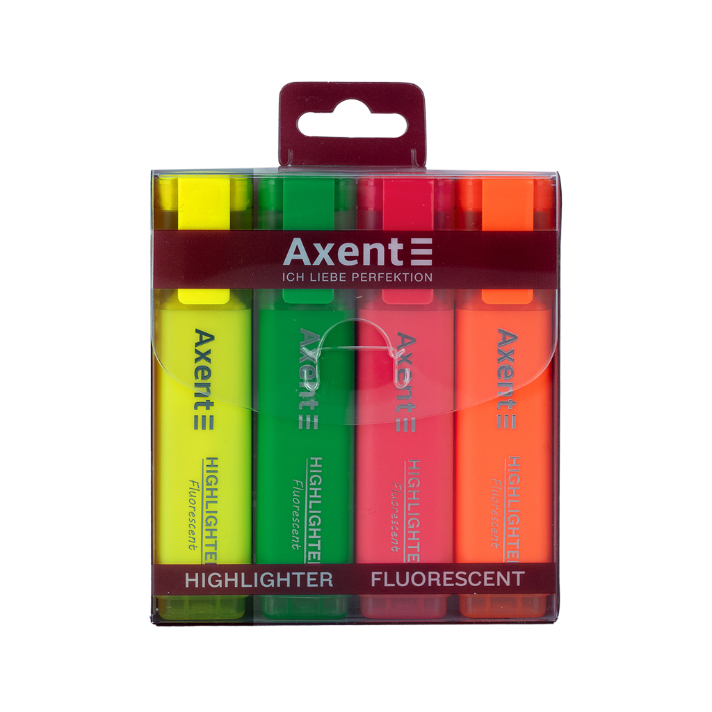 Набір маркерів Axent Highlighter 2537-A, 1-5 мм клиноп., 4 неонових кольора (2537-40-A) Набір маркерів Axent Highlighter 2537-A, 1-5 мм клиноп., 4 неонових кольора (2537-40-A)