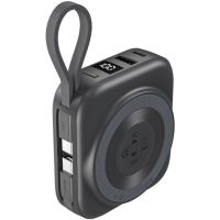 Батарея універсальна Choetech Magnetic Wireless 10000mAh, 22.5W, PD, build USB-C, Apple Watch charger (B697C-BKGY)