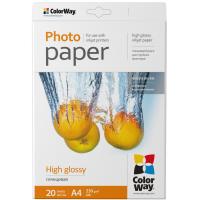 Фотопапір ColorWay A4 230г Glossy 20ст (PG230020A4)