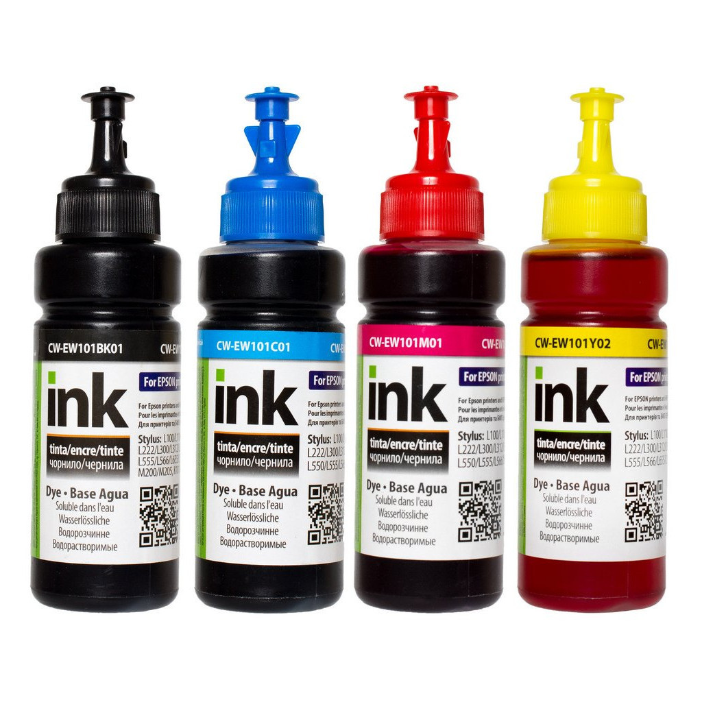 Чорнило ColorWay Epson L100/L200 (4х100мл) BK/С/M/Y (CW-EW101SET01) Чорнило ColorWay Epson L100/L200 (4х100мл) BK/С/M/Y (CW-EW101SET01)