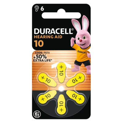 Батарейка Duracell для слухових апаратів розмір 10, 6 шт. в упаковці (5007510/5011445)