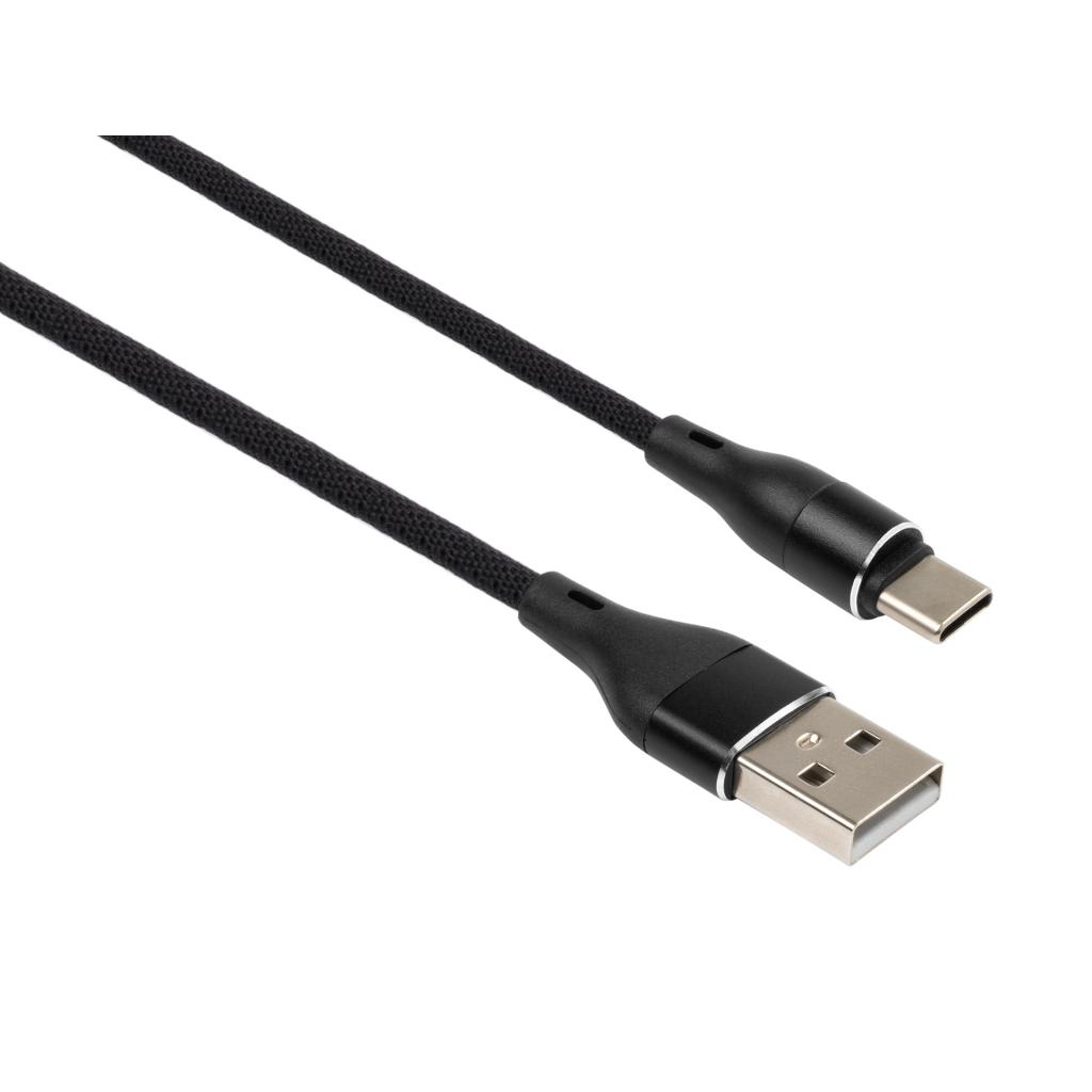 Дата кабель USB 2.0 AM to USB-C 1.0m cylindric nylon back Vinga (VCPDCTCCANB1BK)