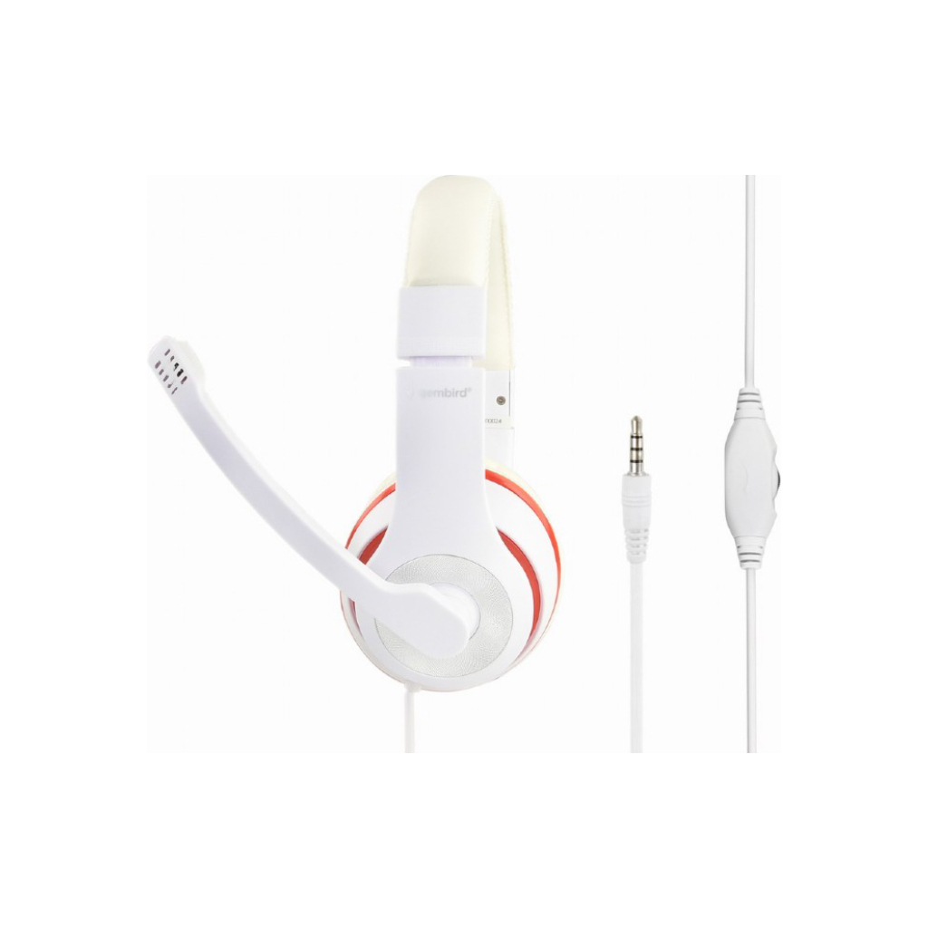Навушники Gembird MHS-03 White/Red (MHS-03-WTRD) Навушники Gembird MHS-03 White/Red (MHS-03-WTRD)