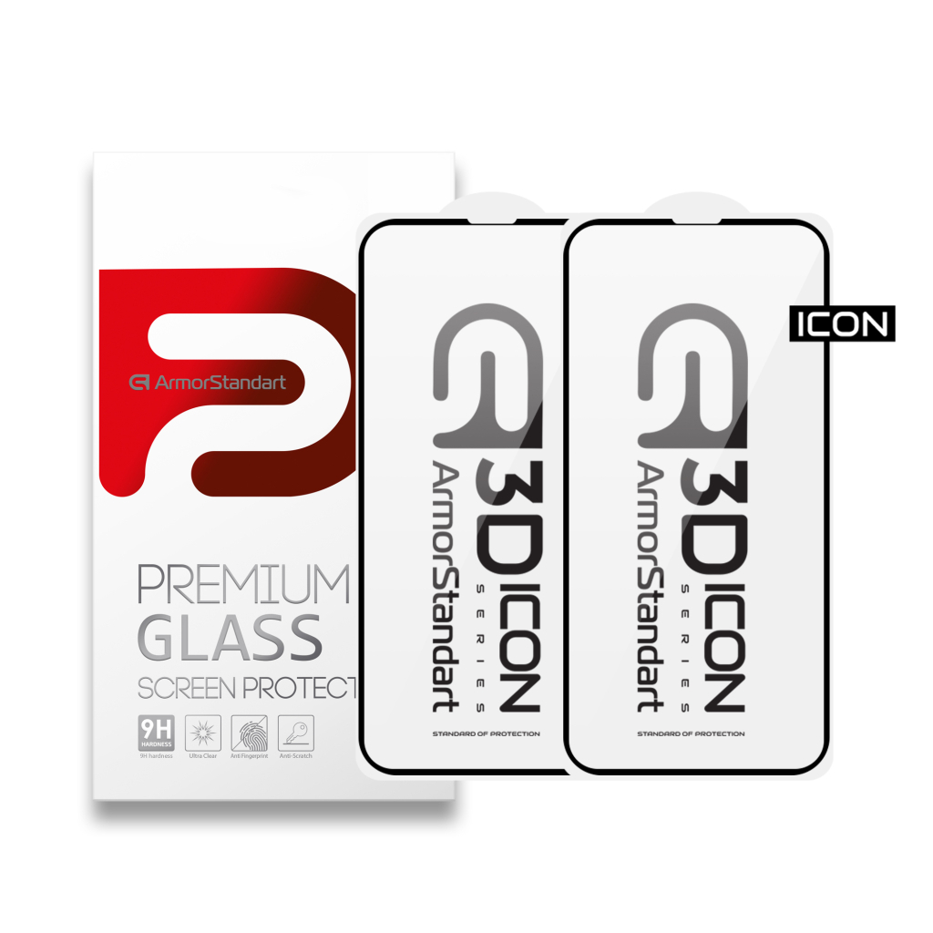 Скло захисне Armorstandart Kit Icon 3D iPhone 13 Pro Max Black 2pcs (ARM62762) Скло захисне Armorstandart Kit Icon 3D iPhone 13 Pro Max Black 2pcs (ARM62762)