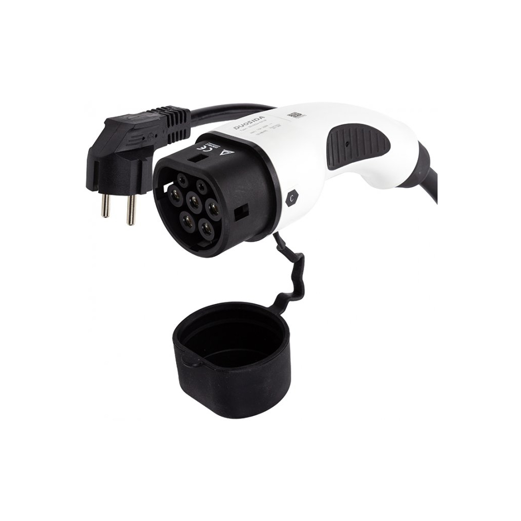 Зарядний пристрій для електромобіля Duosida Type 2 - Schuko (220V), 16A, 3.6кВт, 1-фазное, 5м (EV200276)