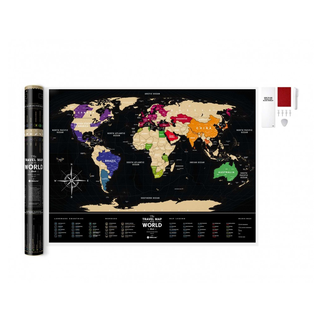 Скретч карта 1DEA.me Travel Map Black World (13007)