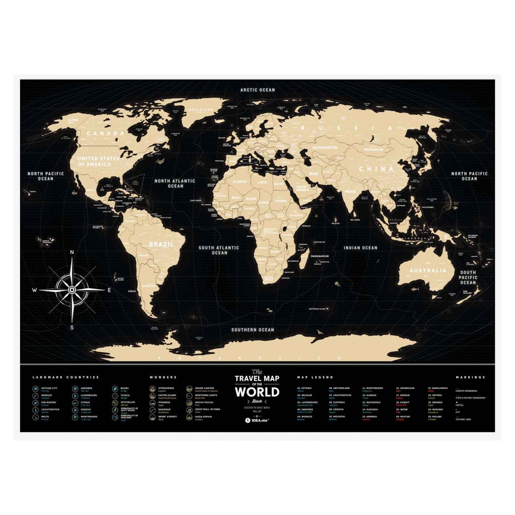 Скретч карта 1DEA.me Travel Map Black World (13007)