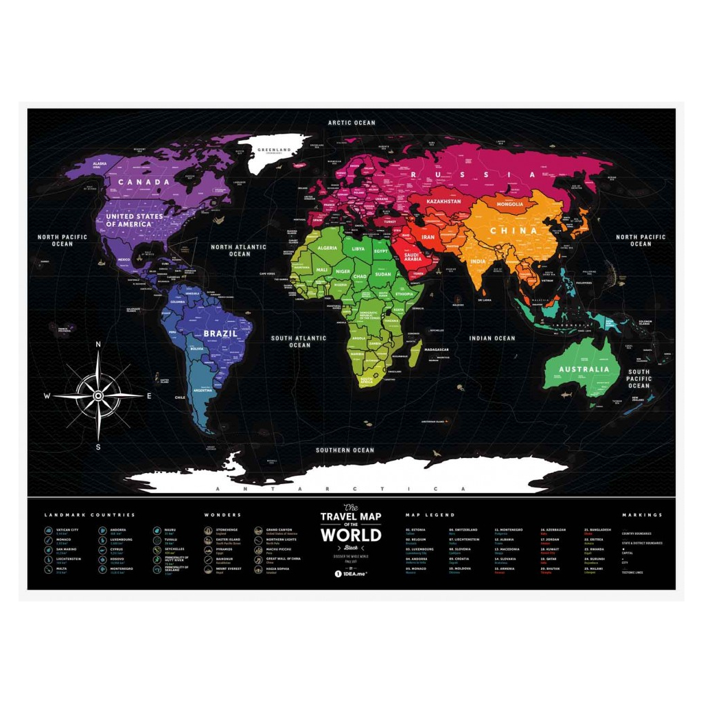 Скретч карта 1DEA.me Travel Map Black World (13007)