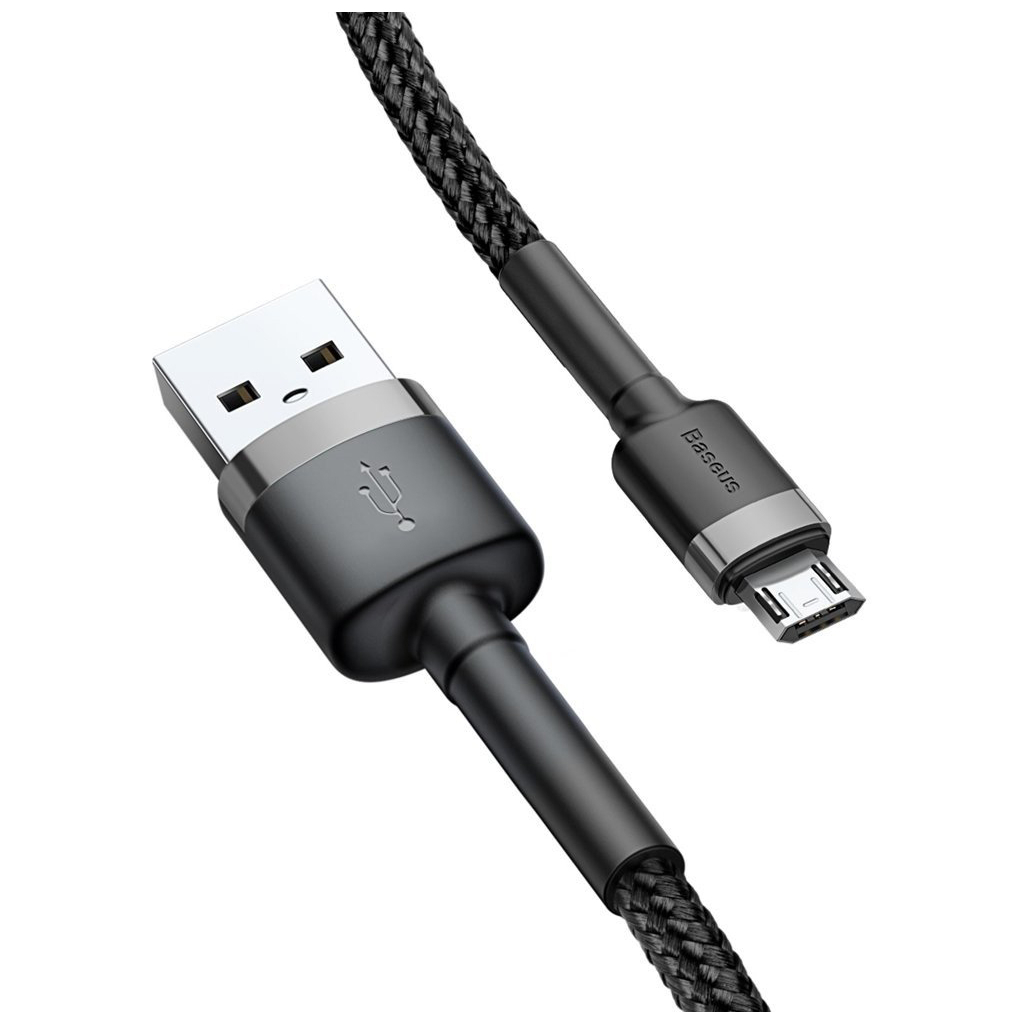 Дата кабель USB 2.0 AM to Micro 5P 0.5m Cafule 2.4A Black-Grey Baseus (CAMKLF-AG1) Дата кабель USB 2.0 AM to Micro 5P 0.5m Cafule 2.4A Black-Grey Baseus (CAMKLF-AG1)