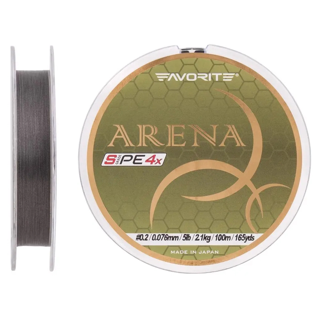Шнур Favorite Arena PE 4x 100m 0.2/0.076mm 5lb/2.1kg Silver Gray (1693.10.93)
