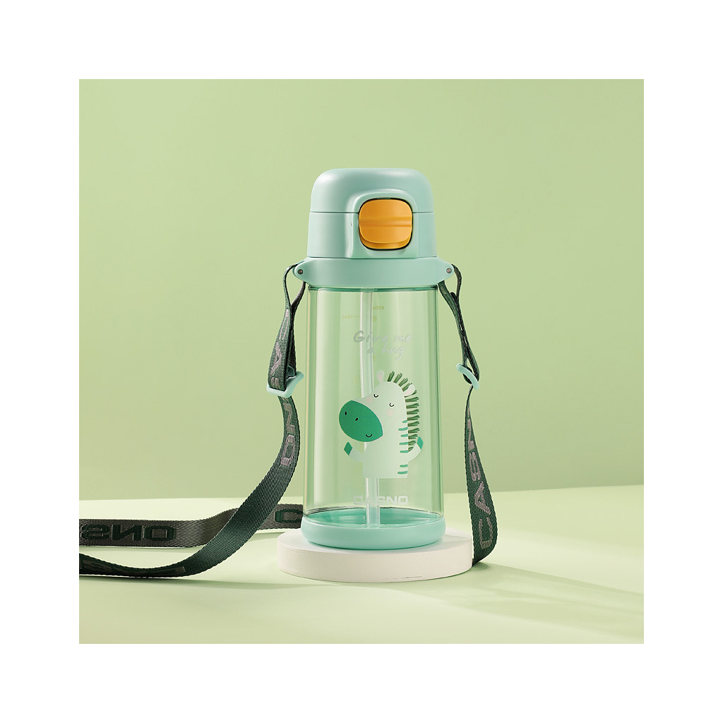 Пляшка для води Casno 690 мл KXN-1219 Зелена Зебра з соломинкою (KXN-1219_Green)