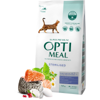 Optimeal dry cat food for spayed/neutered cats with salmon 1.5 kg (4820215368162)