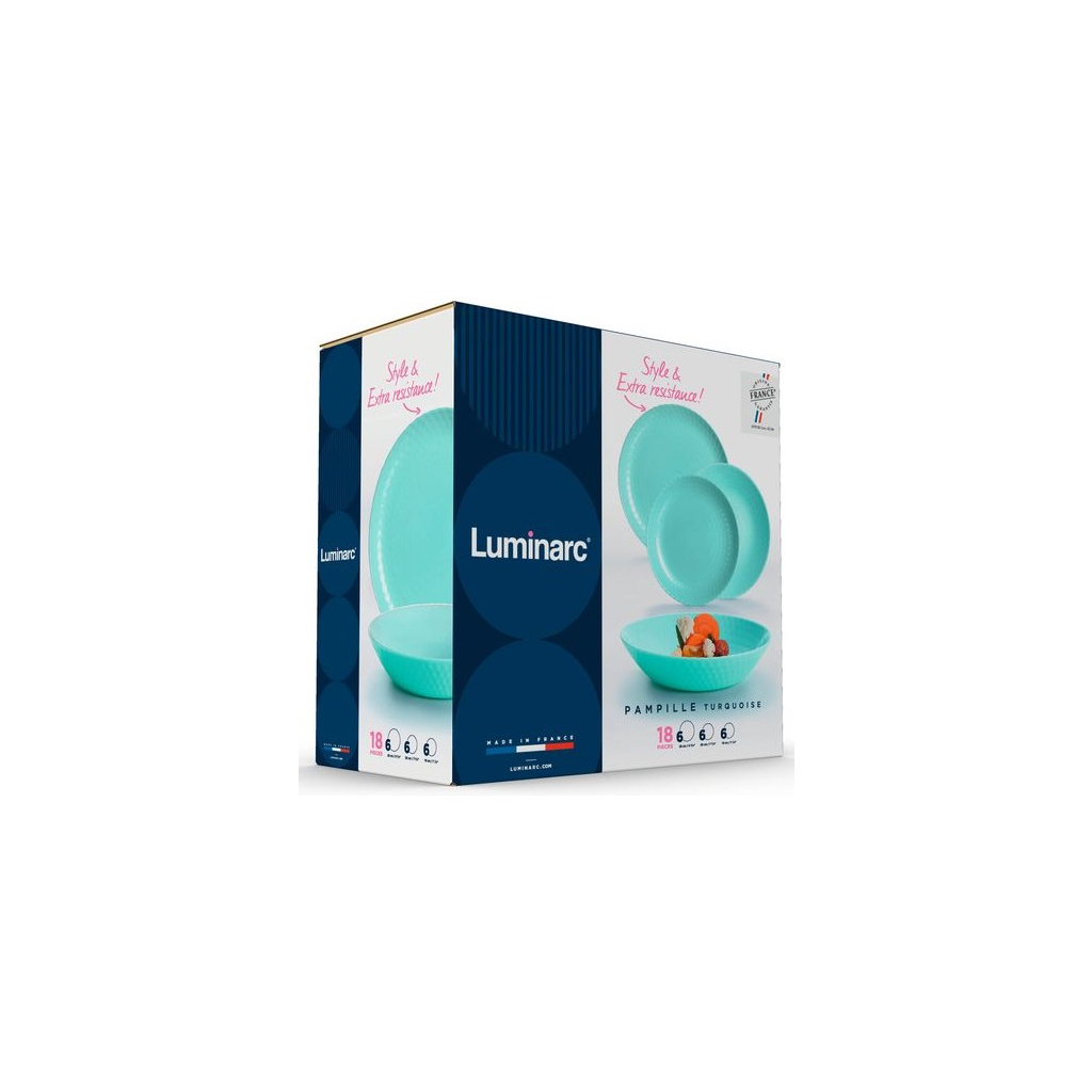 Столовий сервіз Luminarc Pampille Бірюзовий 18 предметів (Q6154)