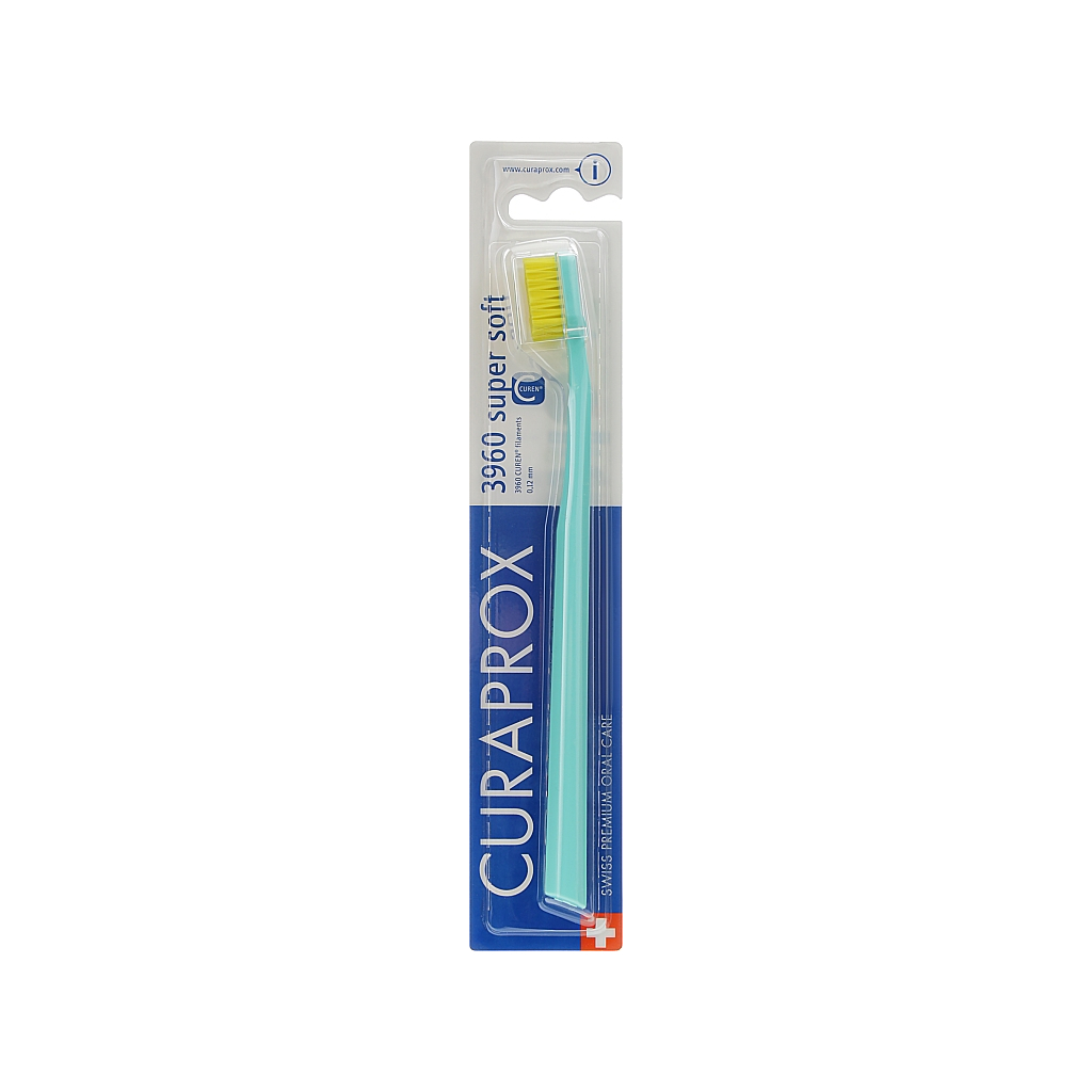 Зубна щітка Curaprox CS 3960 Super Soft Суперм'яка D 0.12 мм Бірюзова з жовтою щетиною (CS 3960-12)
