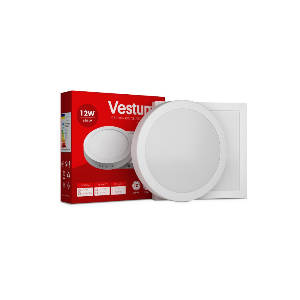 Світильник Vestum LED 12W 6000K 220V (1-VS-5306)