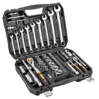 Neo Tools 82-piece tool set, 1/2", 1/4", CrV, case (10-059)