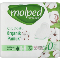 Hygienic pads Molped Pure&Soft Normal 4 drops 8 pcs. (8690536842186)