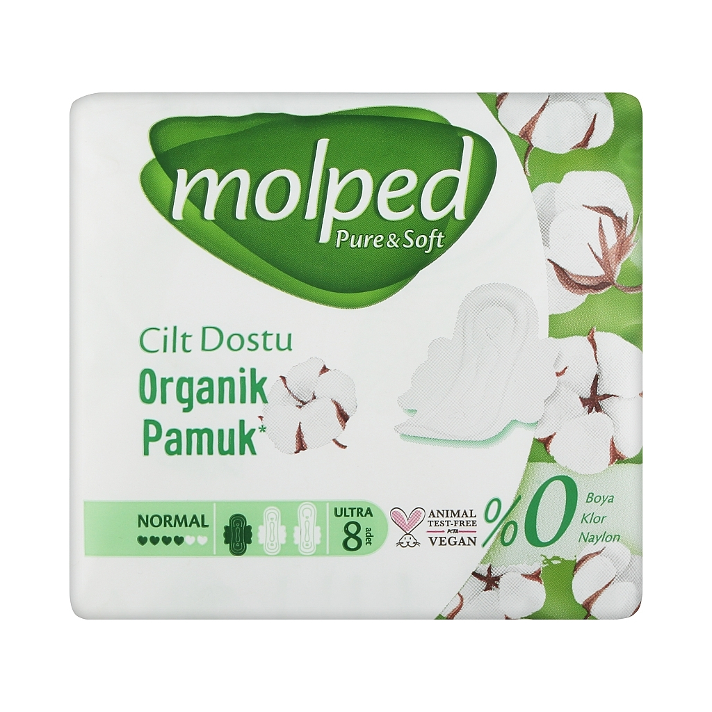 Гігієнічні прокладки Molped Pure&Soft Normal 4 краплі 8 шт. (8690536842186)