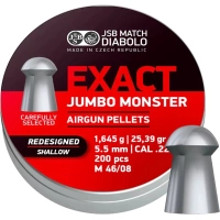 Bullets JSB Exact Jumbo Monster Redesigned SHALLOW 5.52 mm 1.645 g (200 pcs/pack) (546189-200)