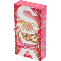 Condoms Sagami Xtreme Fruity Strawberry With strawberry flavor 10 pcs. (4974234811854)