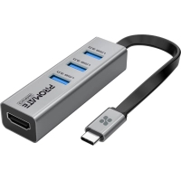 Hub Promate USB-C 4-in-1 ports Promate mediahub-c3.grey (mediahub-c3.grey)